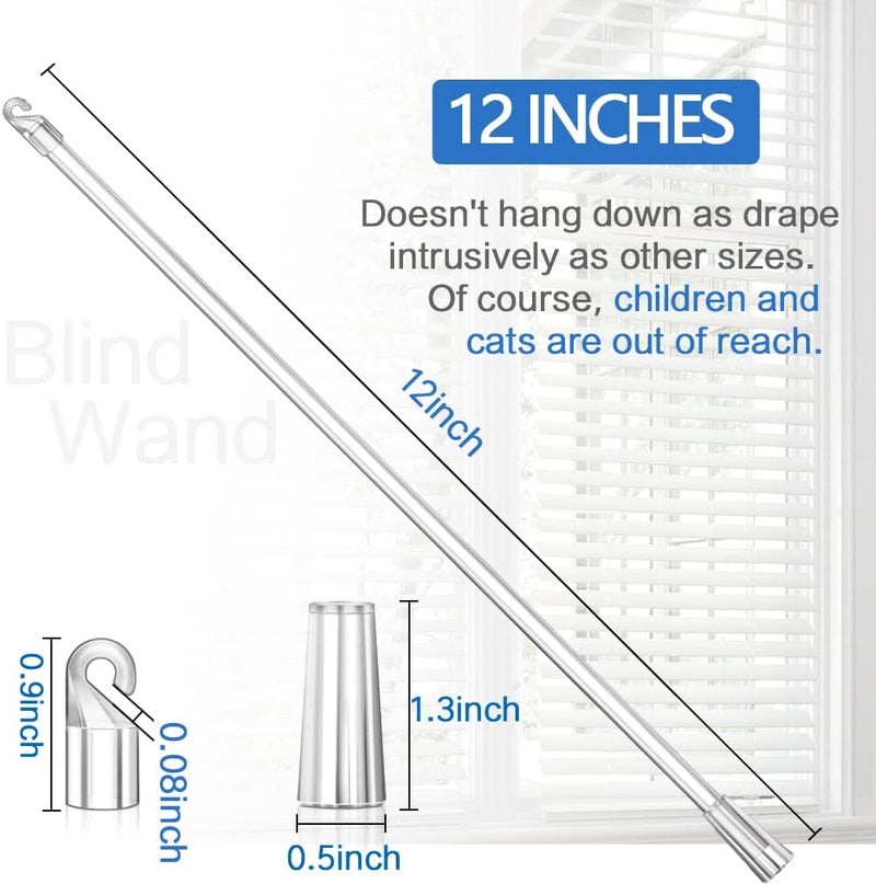 lofrcin Blind Wand Replacement with Hook, 12 Inches Window Blind Tilt Wand with Hook and Grip, Clear Blind Wand (4 Pack) - Image 4
